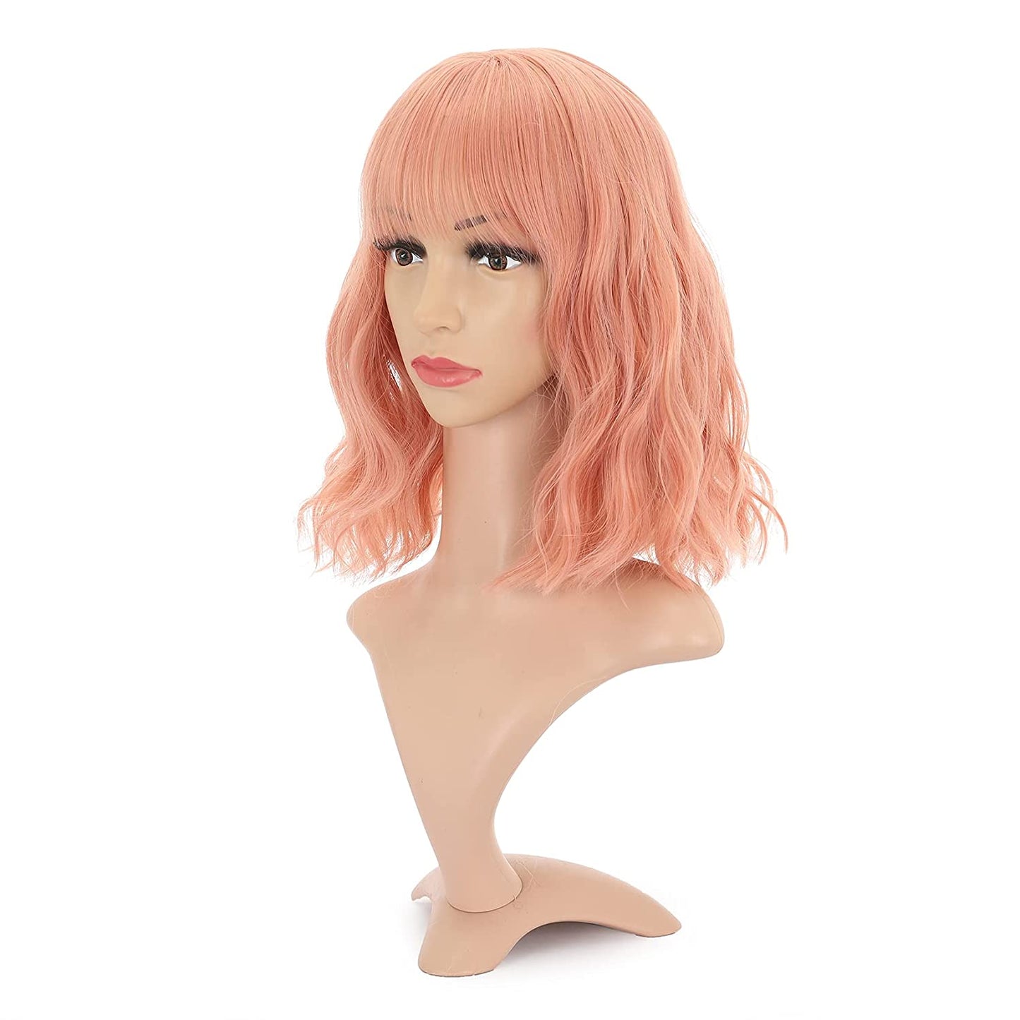 VCKOVCKO Natural Wavy Wig With Air Bangs 12"(Blonde)