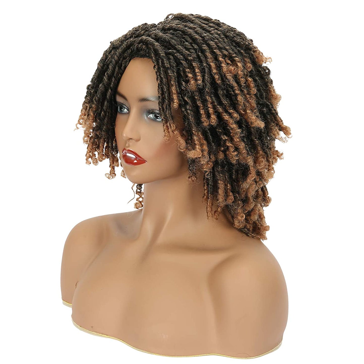 VCKOVCKO Dreadlock  Afro Short Curly Twist Braid Wig 6"(Color:T1B/27#)