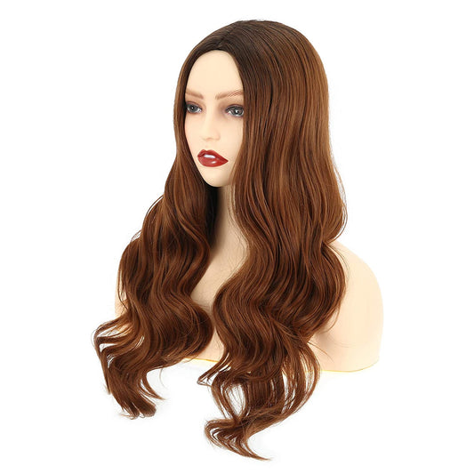 VCKOVCKO Long Loose Ombre Natural Wavy Wigs 22"(Ombre Black to Red Brown)