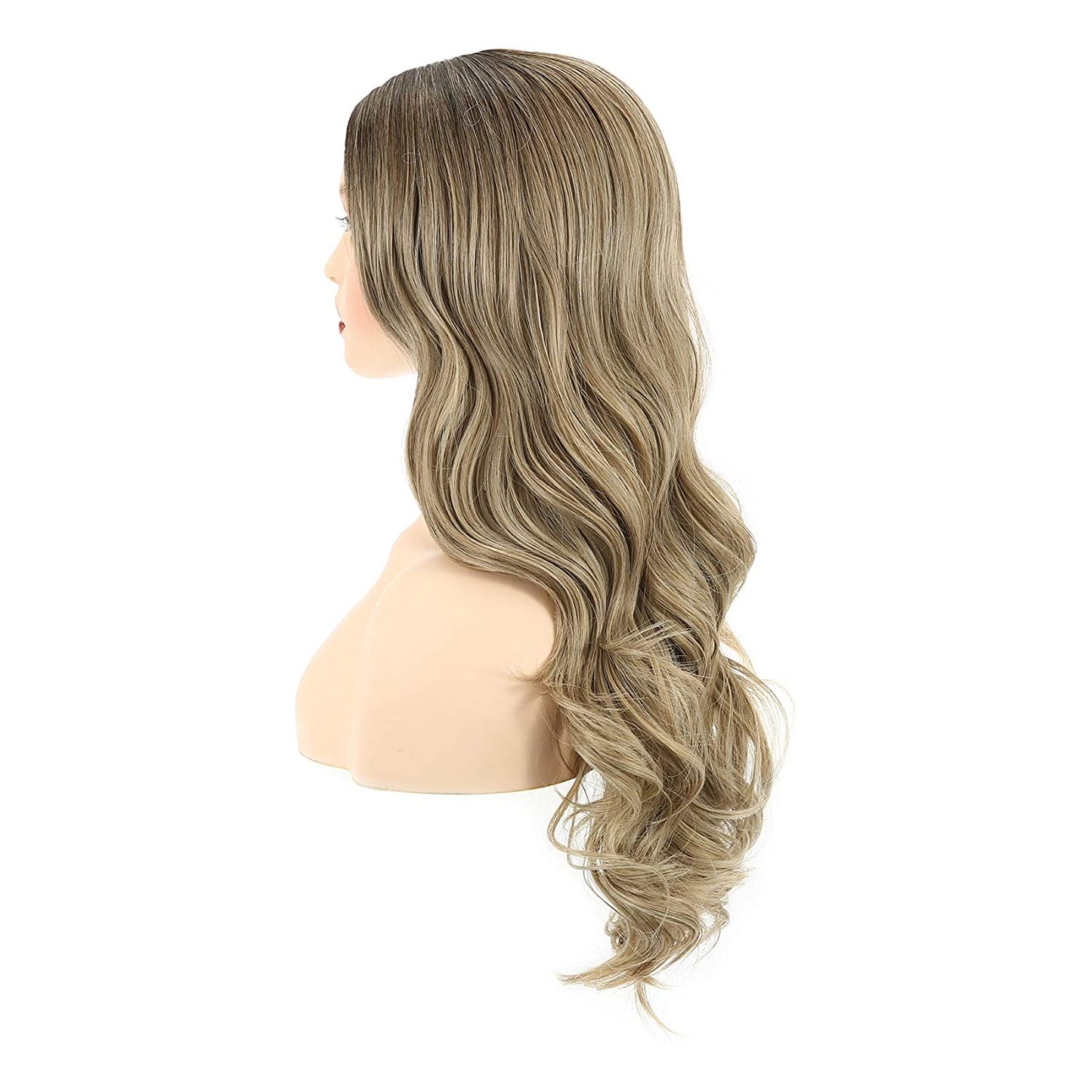 VCKOVCKO Long Loose Ombre Natural Wavy Wigs 22"(Ombre Black to Ash Blonde)