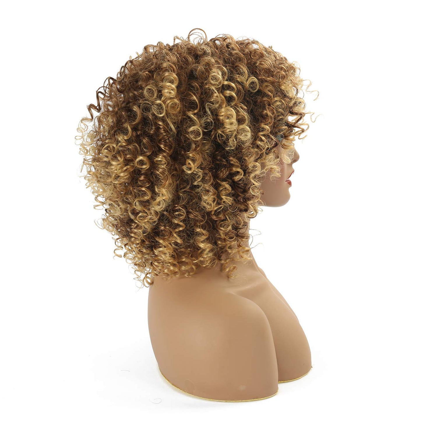 VCKOVCKO Afro Synthetic Short Curly Wig with Bangs 8"(Color:T33/27)