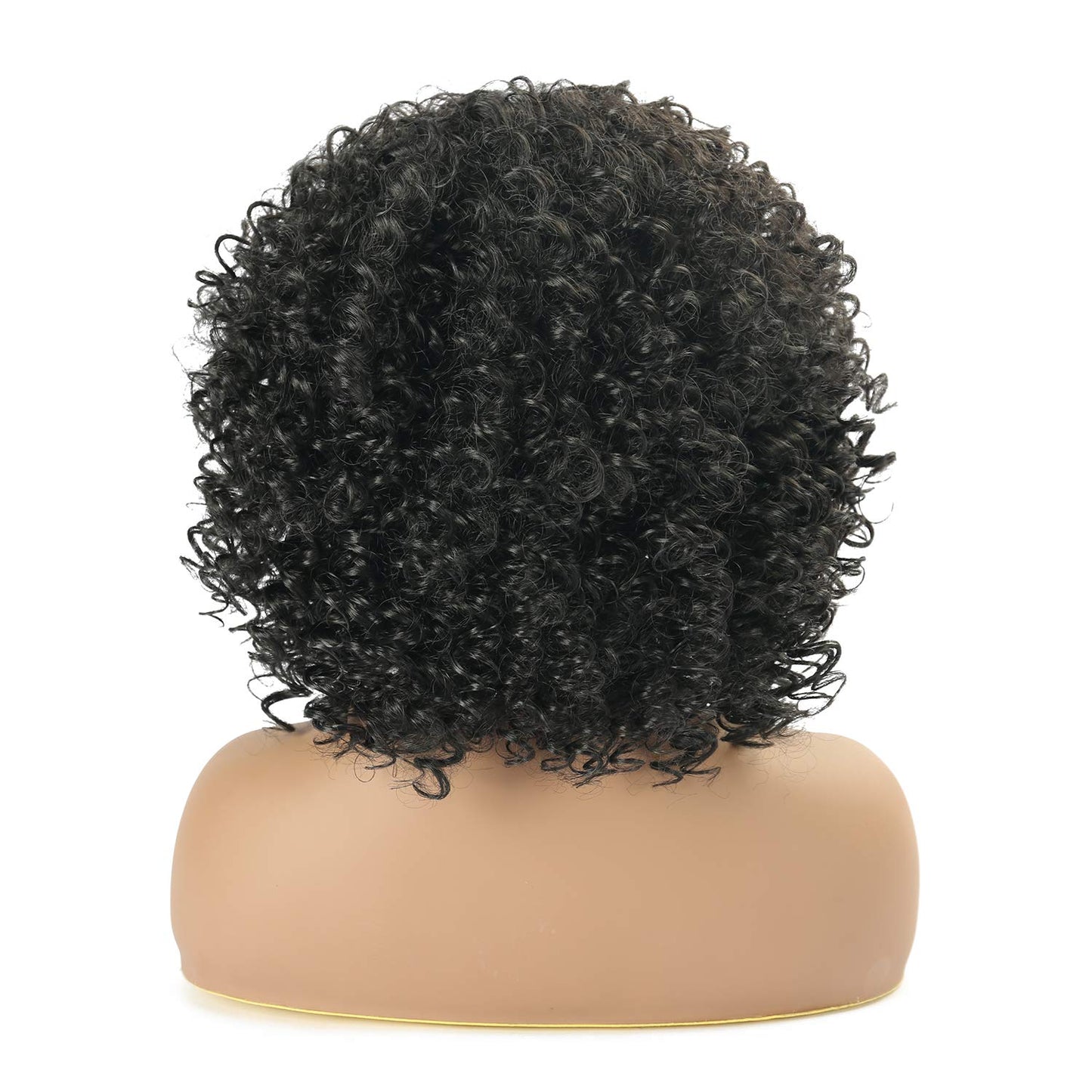 VCKOVCKO Afro Synthetic Short Curly Wig with Bangs 8"(Color:1B#)