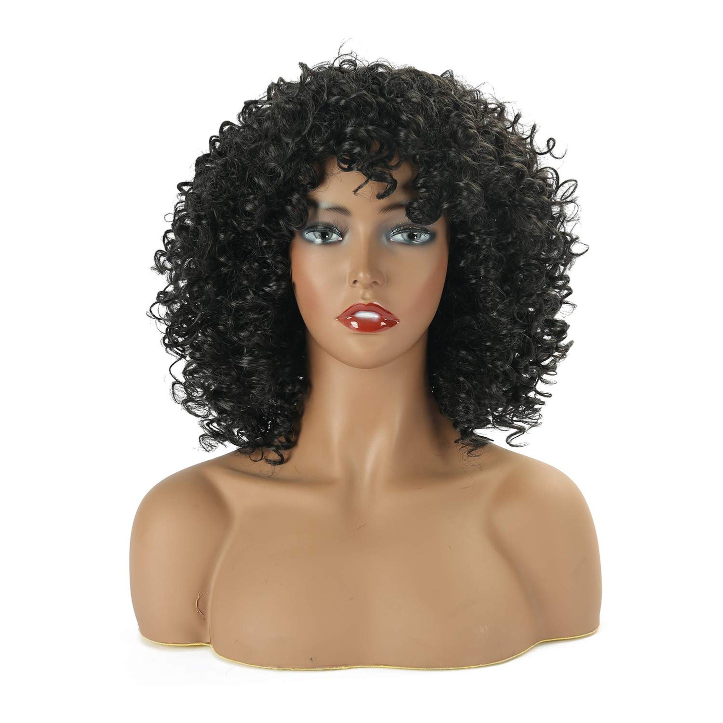 VCKOVCKO Afro Synthetic Short Curly Wig with Bangs 8"(Color:T33/27)