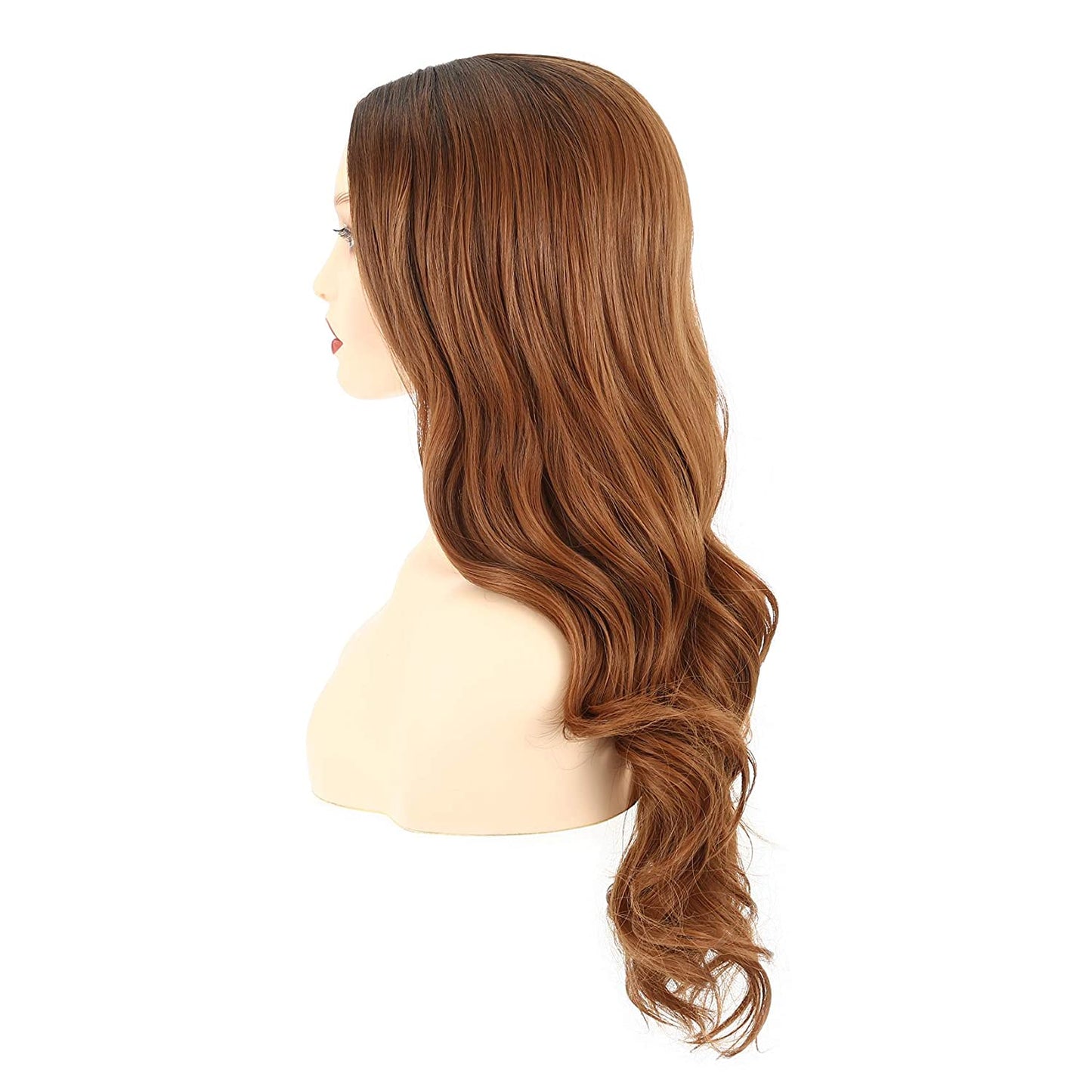 VCKOVCKO Long Loose Ombre Natural Wavy Wigs 22"(Ombre Black to Red Brown)