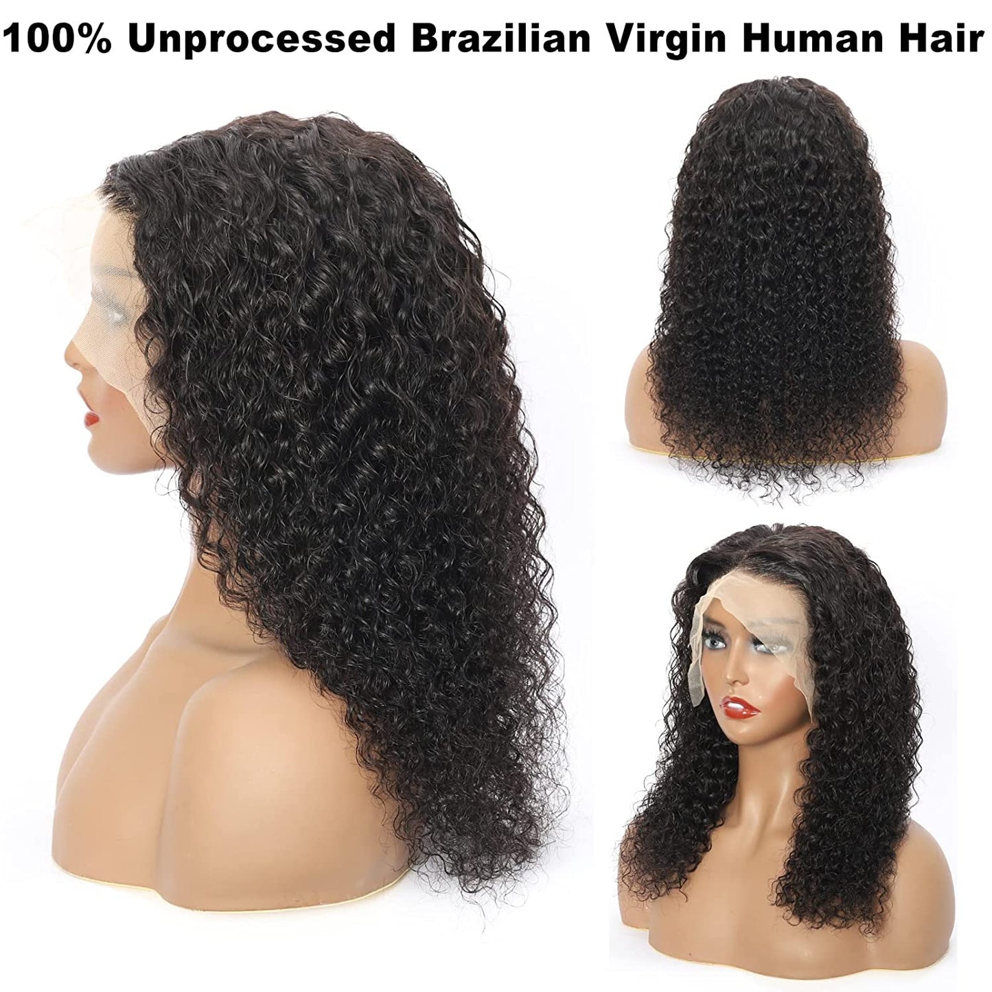 TELLBEEN Kinky Curly 13×4 Lace Frontal Wigs 150% Density Real Human Hair