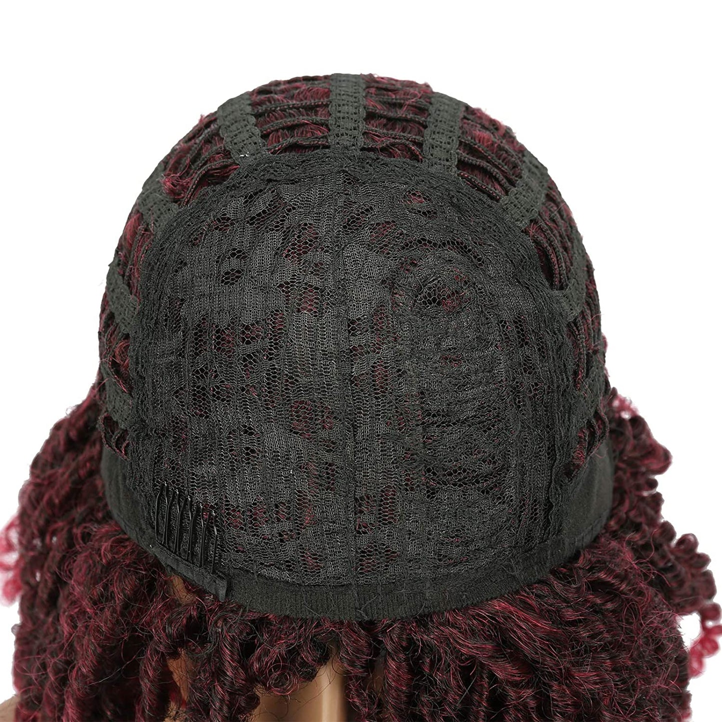 VCKOVCKO Dreadlock  Afro Short Curly Twist Braid Wig 6"(Color:T1B/BURG#)